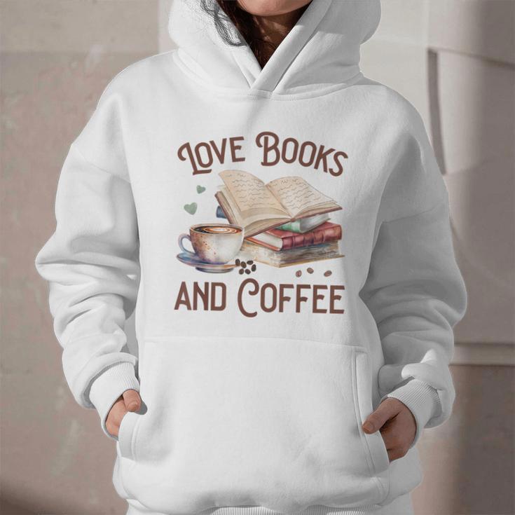 Love Books And Coffee Books Reading Coffee Drinking Graphic Youth Hoodie