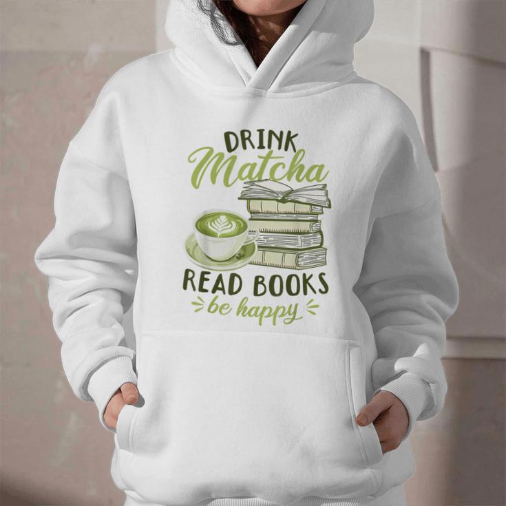 Matcha Green Tea Latte Drink Matcha Read Books Be Happy Graphic Youth Hoodie
