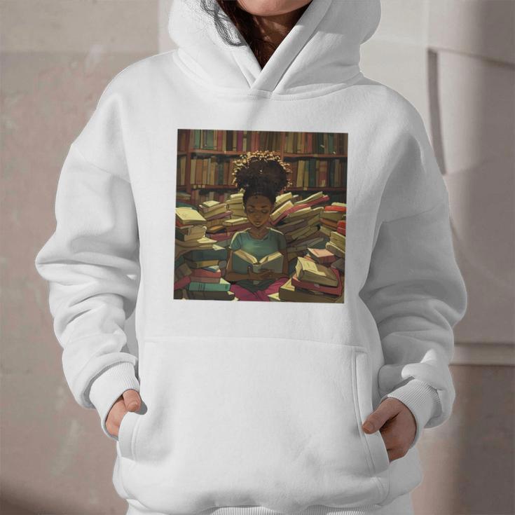 Melanin Afro Women Educated Reading Book History Girls Graphic Youth Hoodie