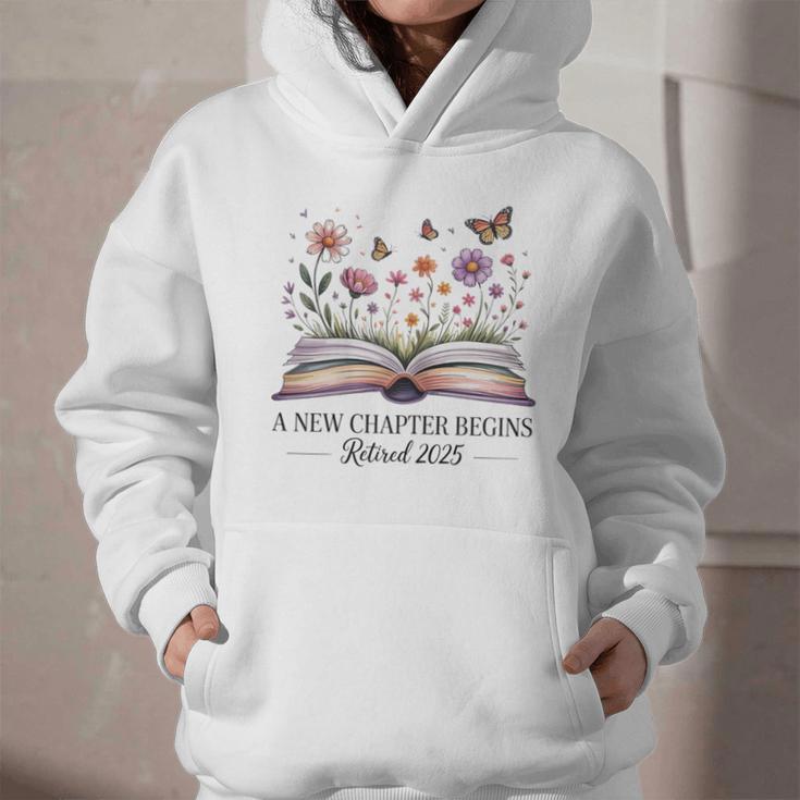 a New Chapter Begins Retired 2025 Floral Book Retirement Graphic Youth Hoodie a New Chapter Begins Retired 2025 Floral Book Retirement Graphic Youth Hoodie