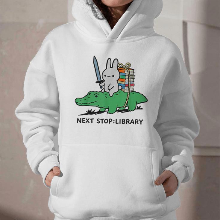 Next Stop Library Reading Book Graphic Youth Hoodie