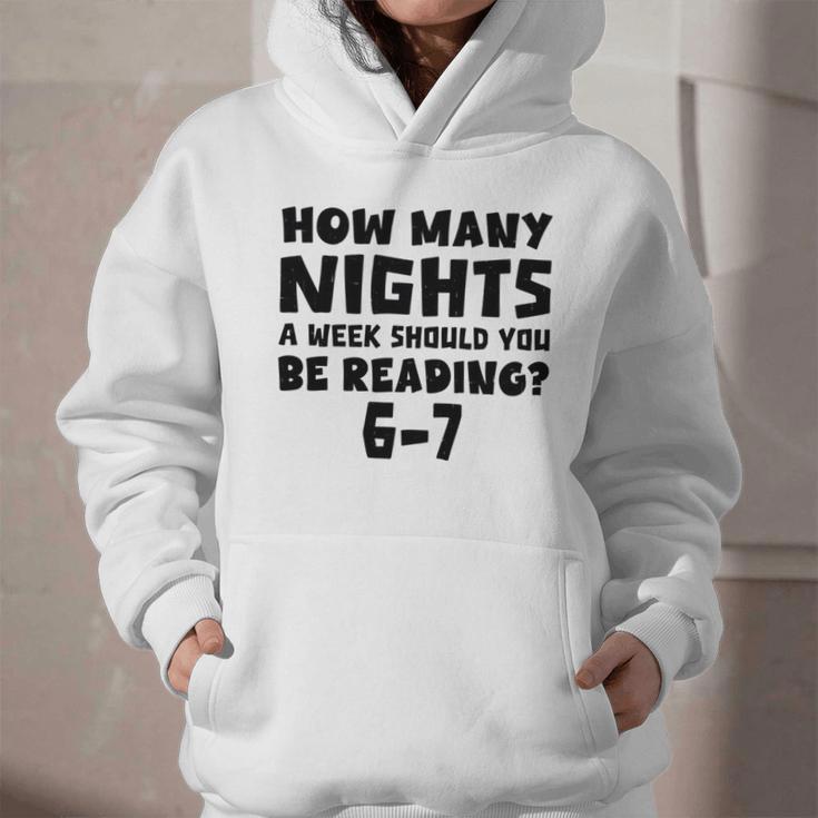 How Many Nights A Week Should You Be Reading 6-7 Book Lover Graphic Youth Hoodie