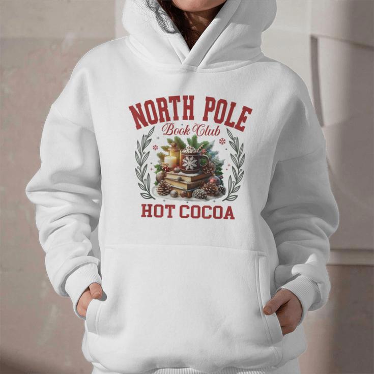 North Pole Book Club Hot Cocoa Bookworm Christmas Xmas Graphic Youth Hoodie