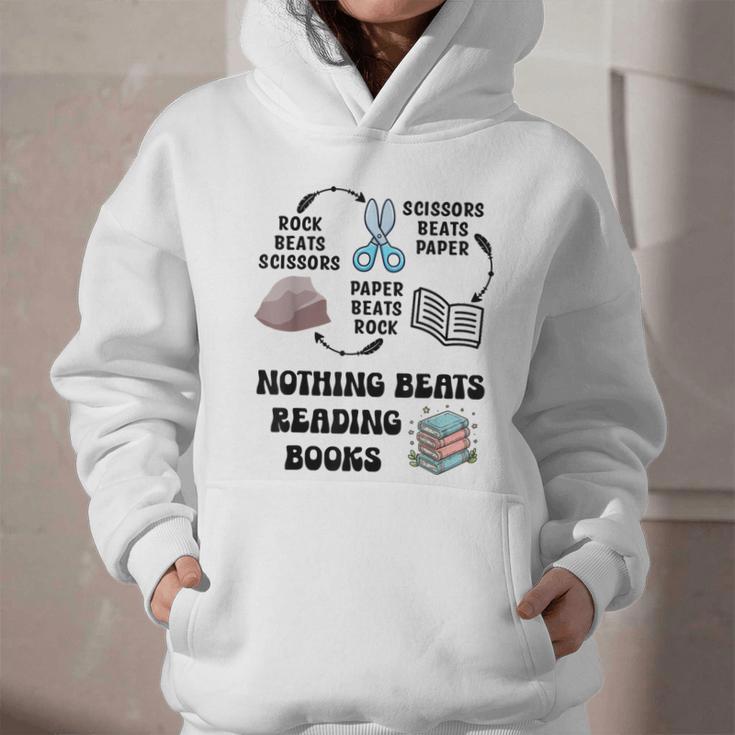 Nothing Beats Reading Rock Paper Scissors Reader Book Lover Graphic Youth Hoodie