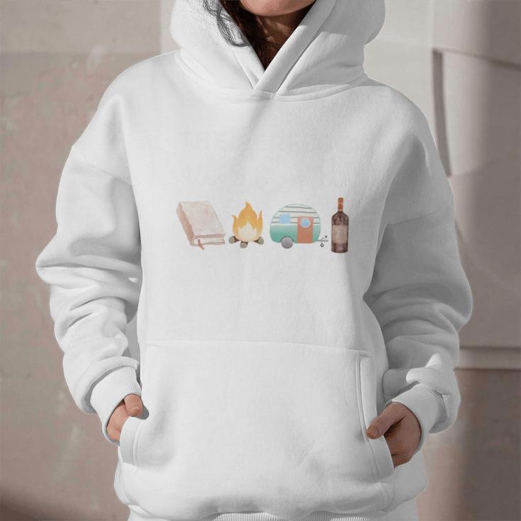 The Perfect Weekend Camping Essentials Wine Books Campfire Graphic Youth Hoodie The Perfect Weekend Camping Essentials Wine Books Campfire Graphic Youth Hoodie