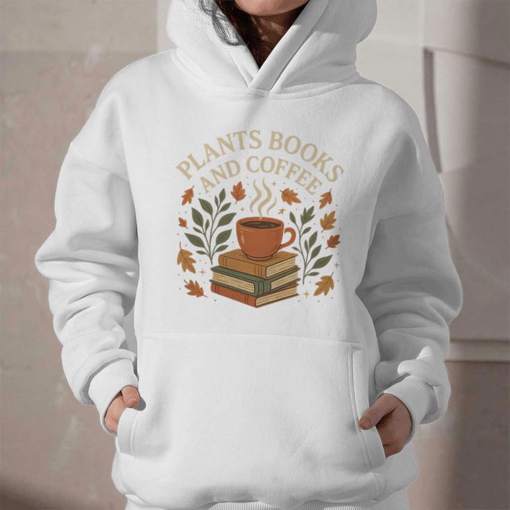 Plants Books And Coffee Nature Leaves Reading Book Lover Premium Tri-Blend Graphic Youth Hoodie