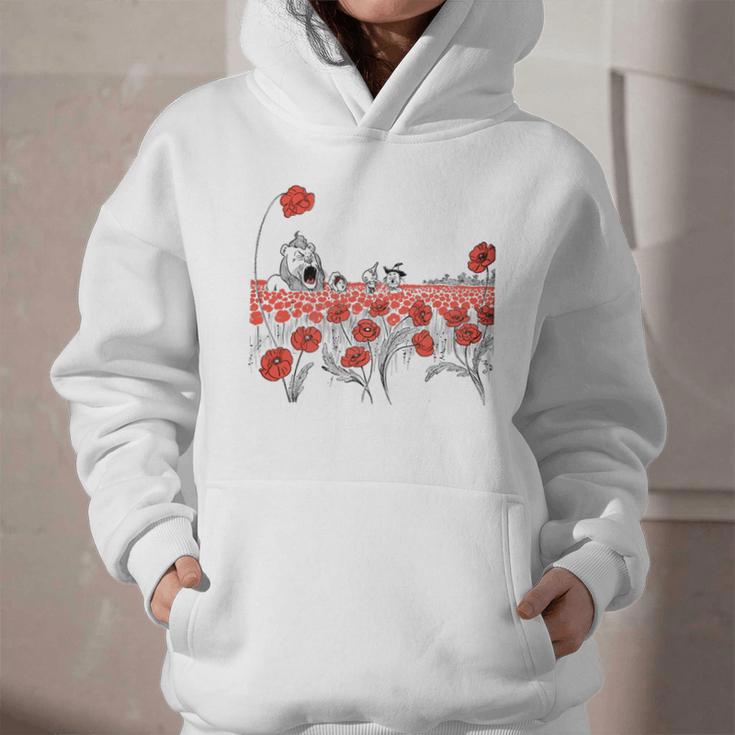 Poppy Field Wizard Of Oz Cowardly Brave Lion Book Graphic Youth Hoodie