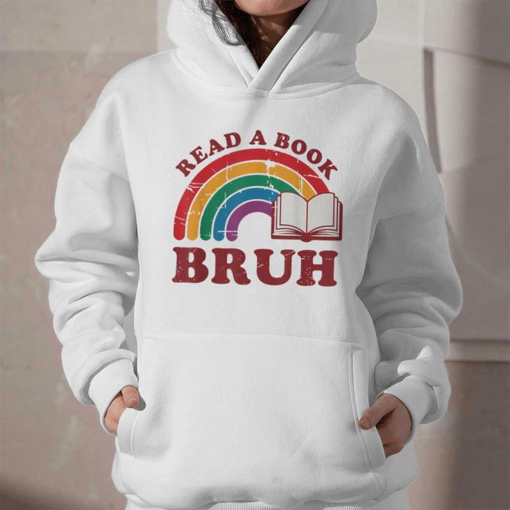 Read A Book Bruh Rainbow Vintage Reading Library Student Graphic Youth Hoodie