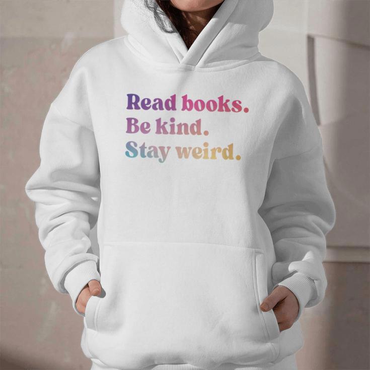 Read Books Be Kind Stay Weird Book Lover Premium Tri-Blend Graphic Youth Hoodie