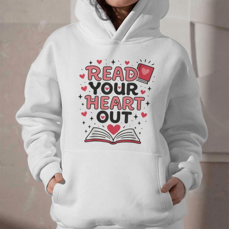 Read Your Heart Out Love Book Valentine Teacher Bookworm Graphic Youth Hoodie