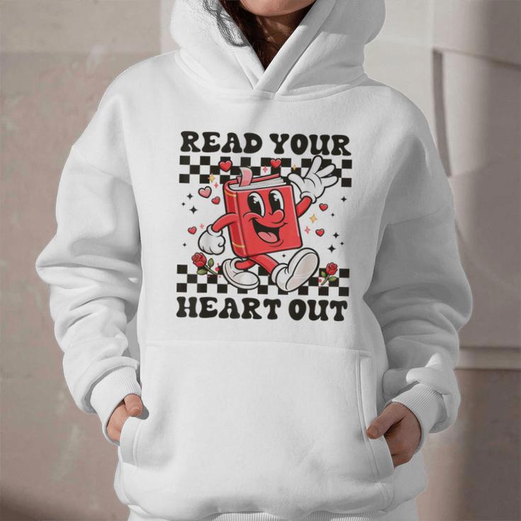 Read Your Heart Out Teacher Valentines Book Lover Graphic Youth Hoodie