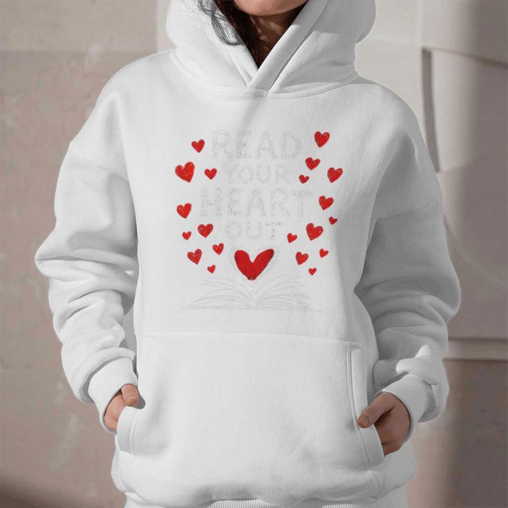 Read Your Heart Out Valentine Book Lover Reading Teacher Graphic Youth Hoodie