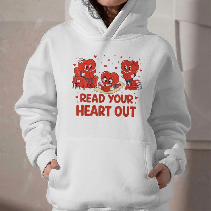 Read Your Heart Out Valentine Teacher Bookworm Lover Graphic Youth Hoodie