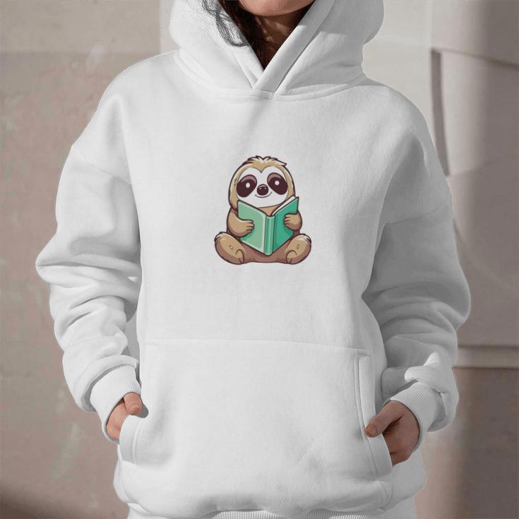I Read Past My Bedtime Reading Sloth Book Lover Graphic Youth Hoodie