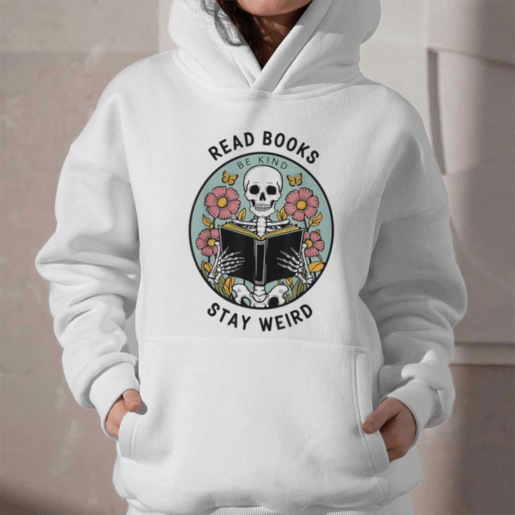 Reader Skeleton Read Books Be Kind Stay Weird Graphic Youth Hoodie Reader Skeleton Read Books Be Kind Stay Weird Graphic Youth Hoodie