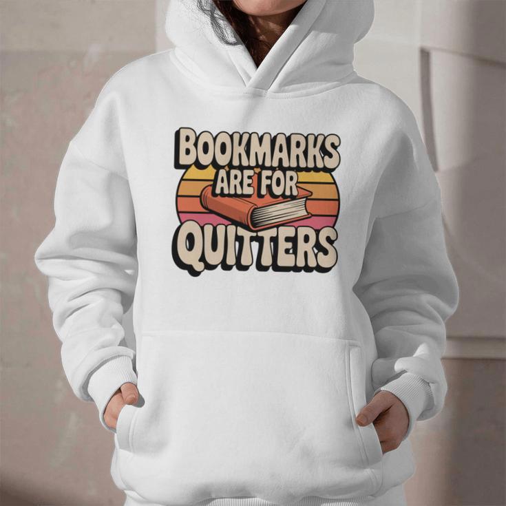 Reading Bookmarks Are For Quitters Reader Book Lovers Graphic Youth Hoodie
