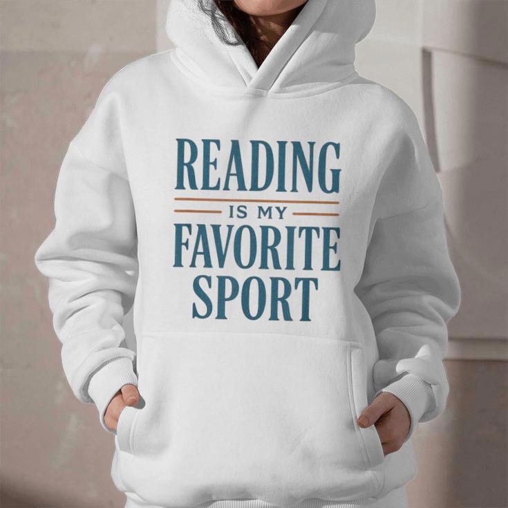 Reading Is My Favorite Sport Literary Book Lover Typography Graphic Youth Hoodie