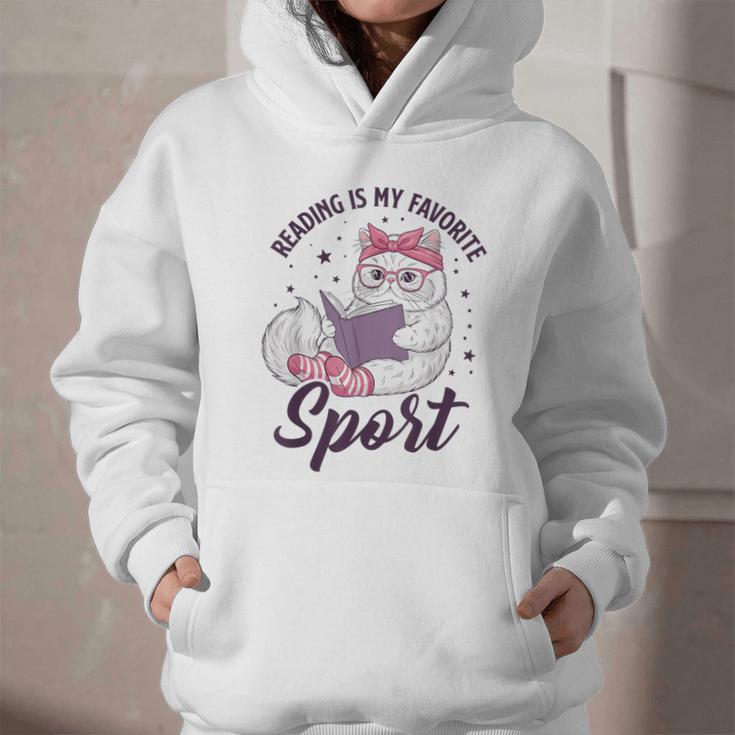 Reading Is My Favorite Sport Saying Cat And Book Lover Graphic Youth Hoodie Reading Is My Favorite Sport Saying Cat And Book Lover Graphic Youth Hoodie