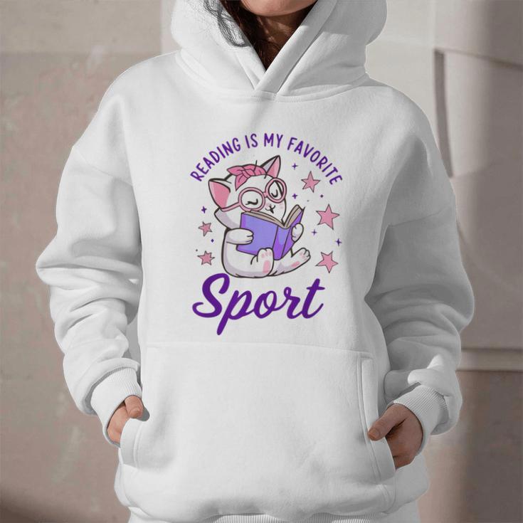 Reading Is My Favorite Sport Saying Quote Book Lovers Graphic Youth Hoodie