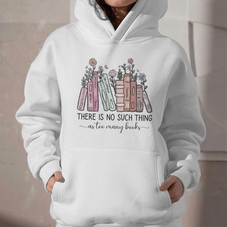 Reading There Is No Such Thing As Too Many Books Librarian Graphic Youth Hoodie
