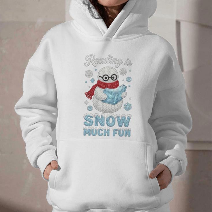 Reading Is Snow Much Fun Book Lover Winter Snowman Humor Graphic Youth Hoodie