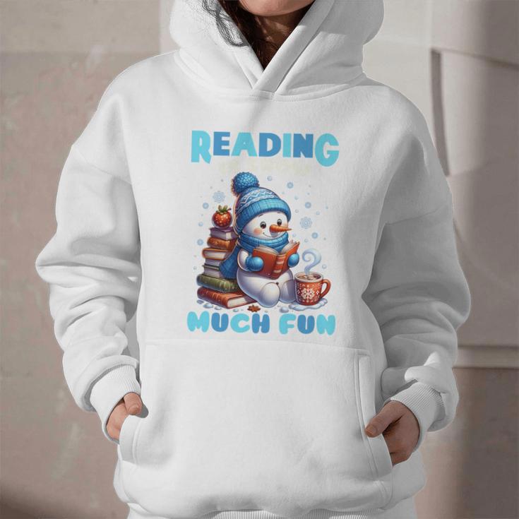 Reading Is Snow Much Fun Christmas Xmas Book Reading Graphic Youth Hoodie