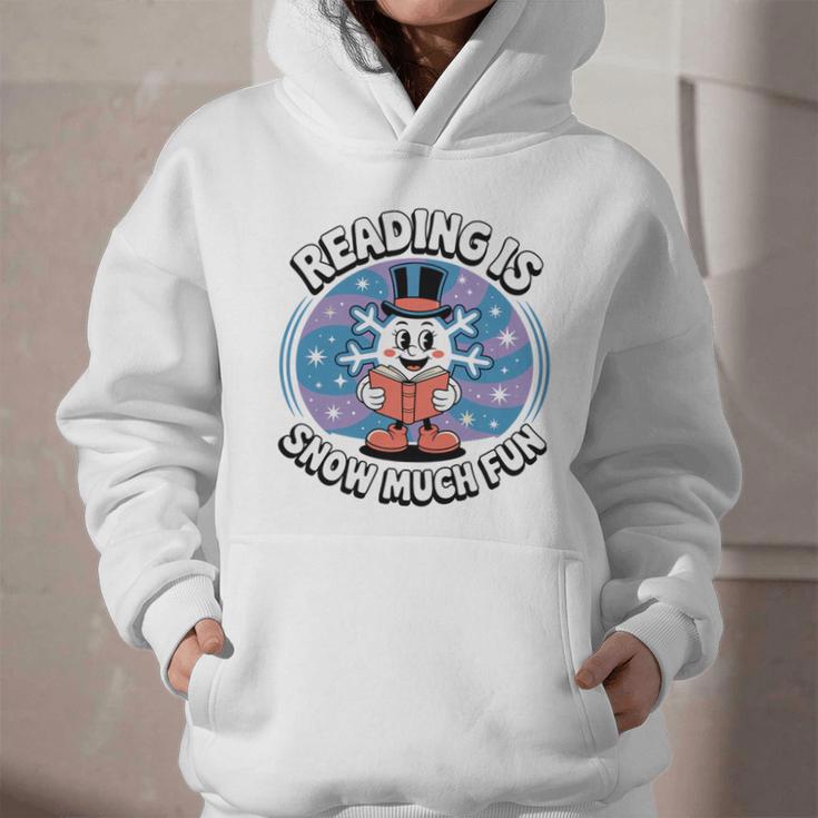 Reading Is Snow Much Fun Snowflake Book Lovers Winter Theme Premium Tri-Blend Graphic Youth Hoodie