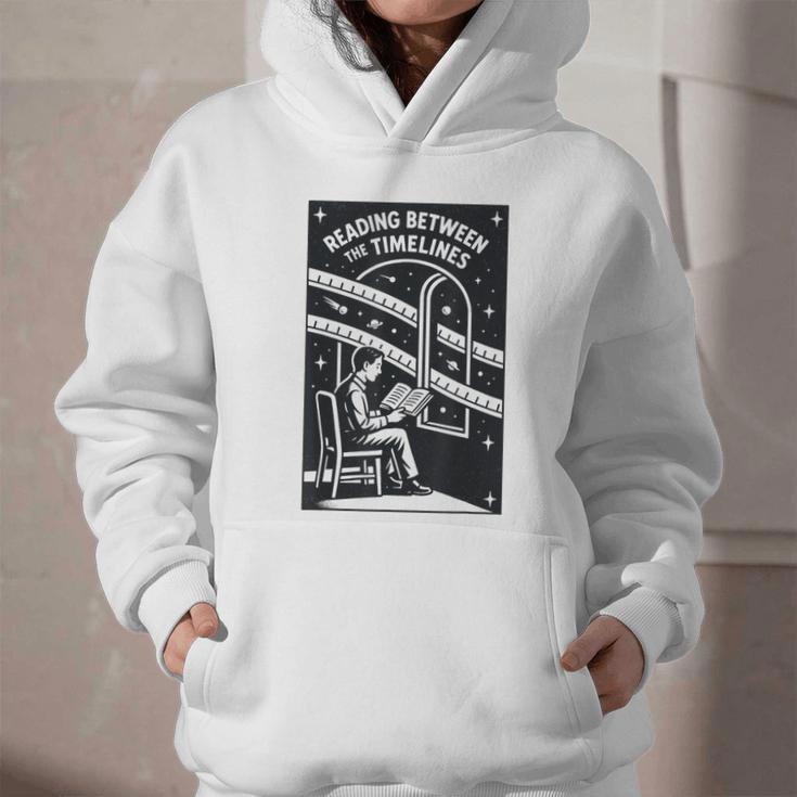 Reading Between The Timelines Time Travel Books Graphic Youth Hoodie Reading Between The Timelines Time Travel Books Graphic Youth Hoodie