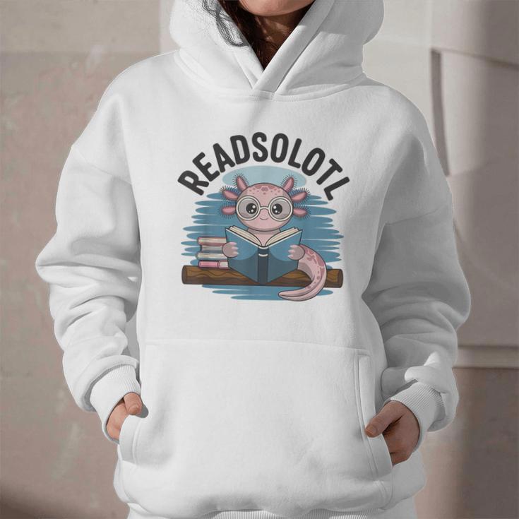 Readsolotl Book Lover Reading Axolotl Kids Reader Graphic Youth Hoodie