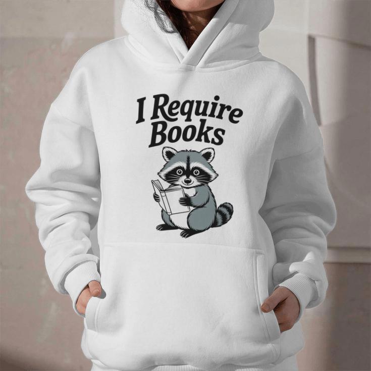 I Require Books Raccoon Reading For Book Lovers Graphic Youth Hoodie