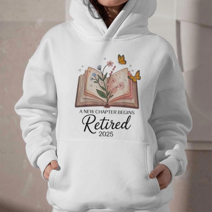 Retired 2025 A New Chapter Begins Retirement Teacher Book Graphic Youth Hoodie Retired 2025 A New Chapter Begins Retirement Teacher Book Graphic Youth Hoodie