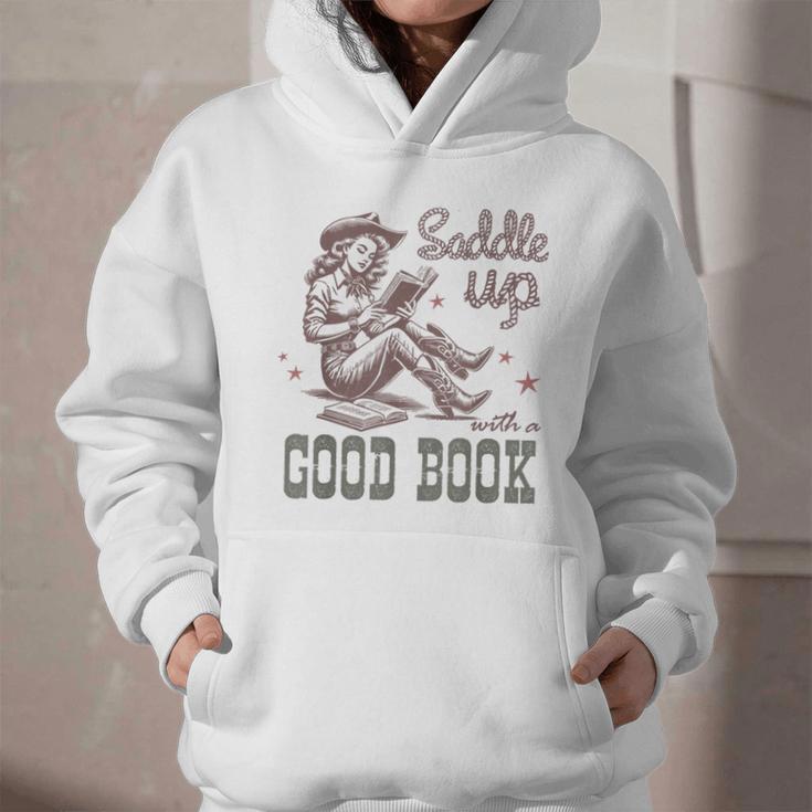 Retro Cowgirl ReadingTee Saddle Up With A Good Book Western Graphic Youth Hoodie Retro Cowgirl ReadingTee Saddle Up With A Good Book Western Graphic Youth Hoodie