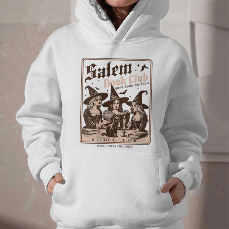 Salem Book Club Bookish Halloween Retro Salem Witch Book Graphic Youth Hoodie Salem Book Club Bookish Halloween Retro Salem Witch Book Graphic Youth Hoodie