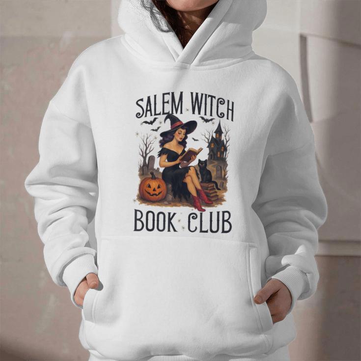 Salem Witch Book Club Bookish Retro Halloween Cat Graphic Youth Hoodie Salem Witch Book Club Bookish Retro Halloween Cat Graphic Youth Hoodie