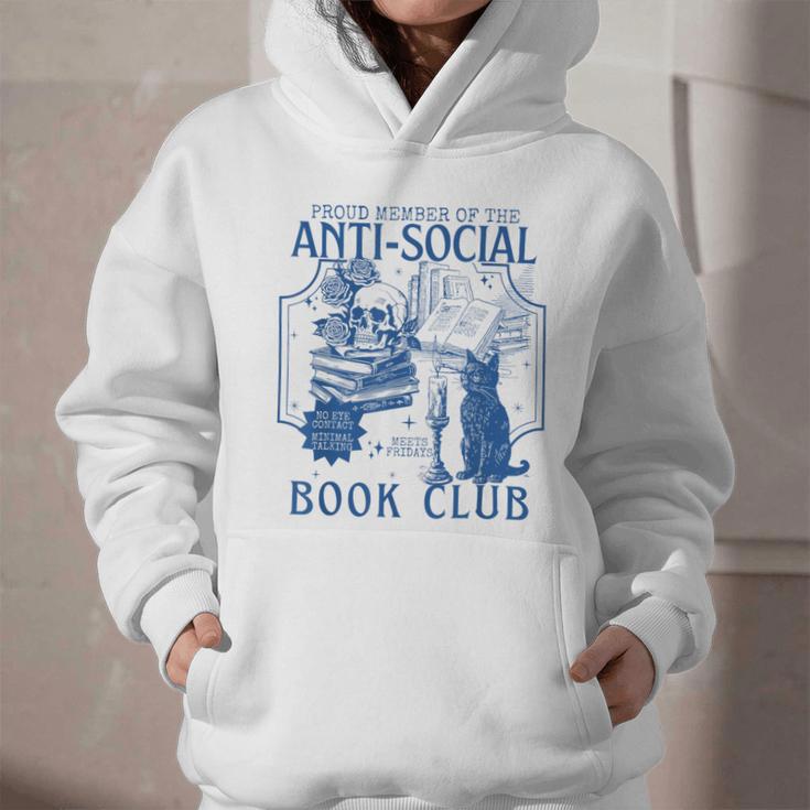Sarcastic Anti Social Book Club Cat Skull Book Lover Graphic Youth Hoodie Sarcastic Anti Social Book Club Cat Skull Book Lover Graphic Youth Hoodie
