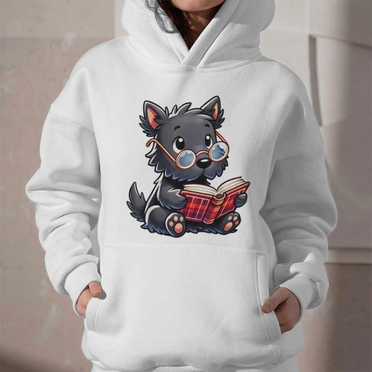 Scottish Terrier Reading a Book Dog Graphic Youth Hoodie Scottish Terrier Reading a Book Dog Graphic Youth Hoodie