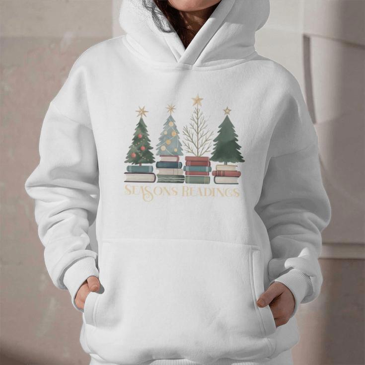 Seasons Readings Christmas Tree Book Lover Graphic Youth Hoodie