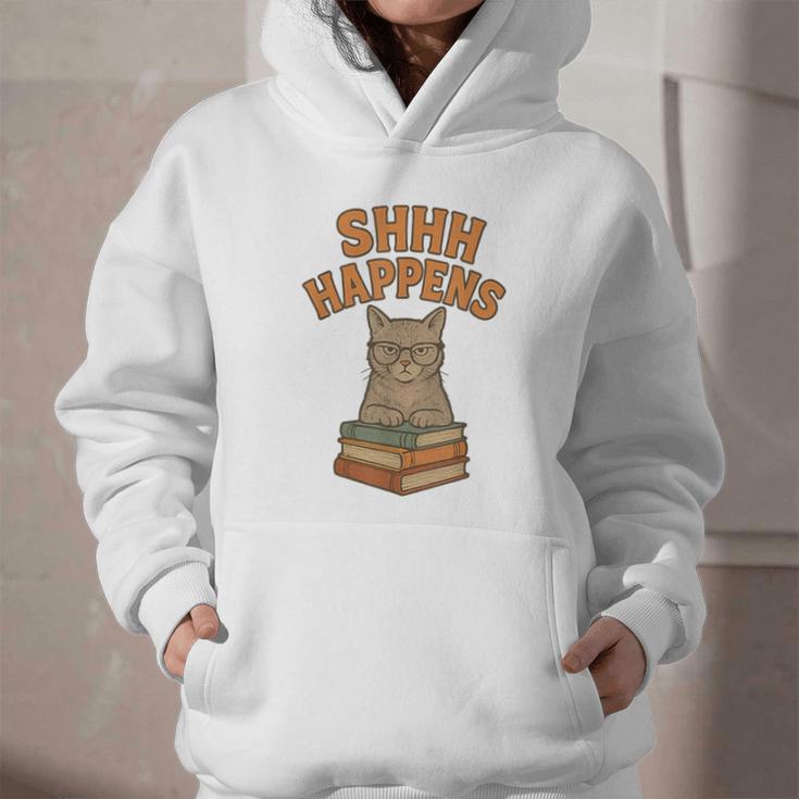 SHHH Happens Librarian Cat Books Library Graphic Youth Hoodie SHHH Happens Librarian Cat Books Library Graphic Youth Hoodie