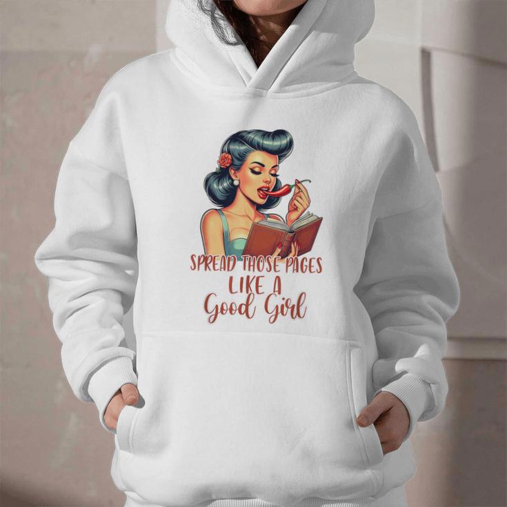 Smutty Spicy Book Reader Spread Those Pages Like A Good Girl Graphic Youth Hoodie