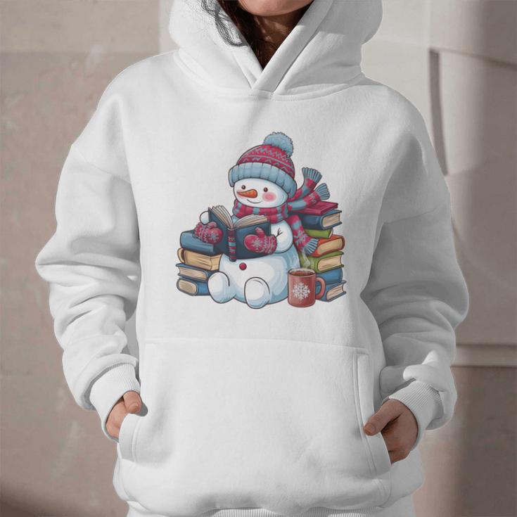 Snowman Reading Book Lovers Christmas Bookworm Librarian Graphic Youth Hoodie Snowman Reading Book Lovers Christmas Bookworm Librarian Graphic Youth Hoodie