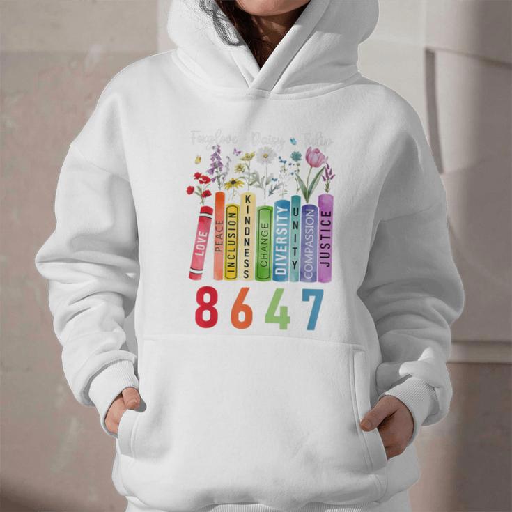 Subtle Floral Foxglove Daisy Tulip Book Lover Graphic Youth Hoodie