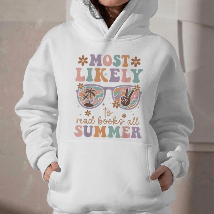 Teacher Summer Break Most Likely To Read Books All Summer Graphic Youth Hoodie