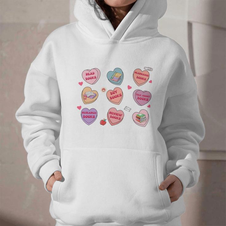 Things I Do On Valentines's Day Book Lover Candy Heart Graphic Youth Hoodie