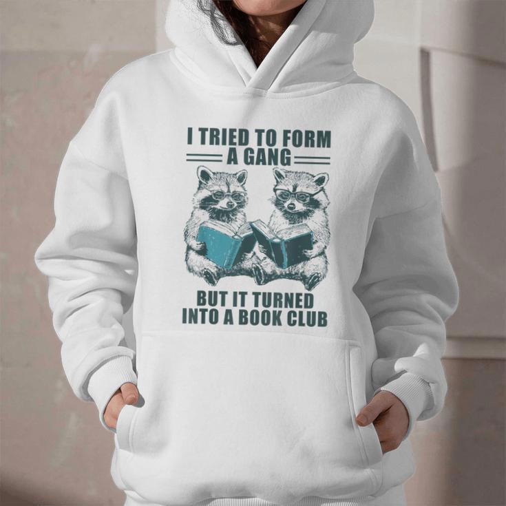 I Tried To Form Gang But It Turned Into A Book Club Raccoon Graphic Youth Hoodie