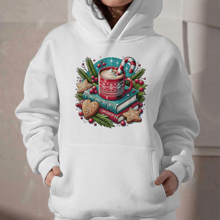 Vintage Cozy Winter Hot Cocoa Books Gingerbread Book Lovers Graphic Youth Hoodie Vintage Cozy Winter Hot Cocoa Books Gingerbread Book Lovers Graphic Youth Hoodie