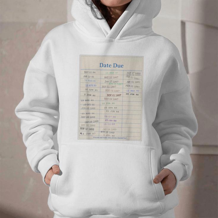 Vintage Library Due Date Card For Book Lovers Librarians Graphic Youth Hoodie Vintage Library Due Date Card For Book Lovers Librarians Graphic Youth Hoodie