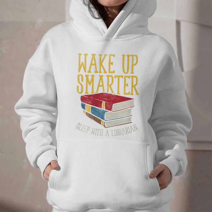 Wake Up Smarter Librarian Book Stack Premium Tri-Blend Graphic Youth Hoodie