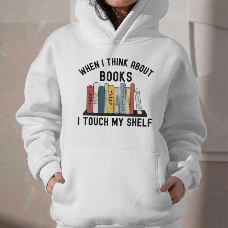 When I Think About Books I Touch My Shelf Book Reader Graphic Youth Hoodie