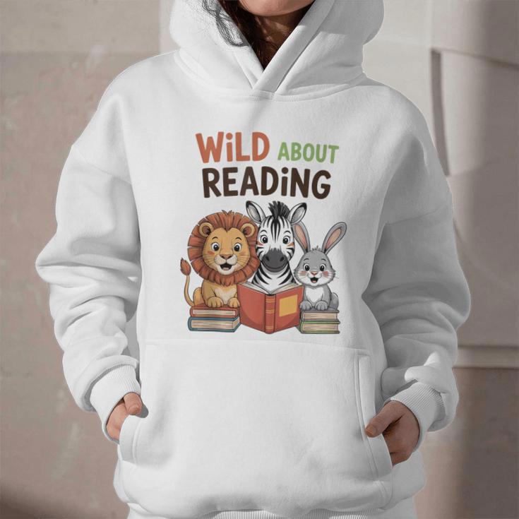 Wild About Reading Zoo Animals For Bookworm Book Reader Graphic Youth Hoodie Wild About Reading Zoo Animals For Bookworm Book Reader Graphic Youth Hoodie