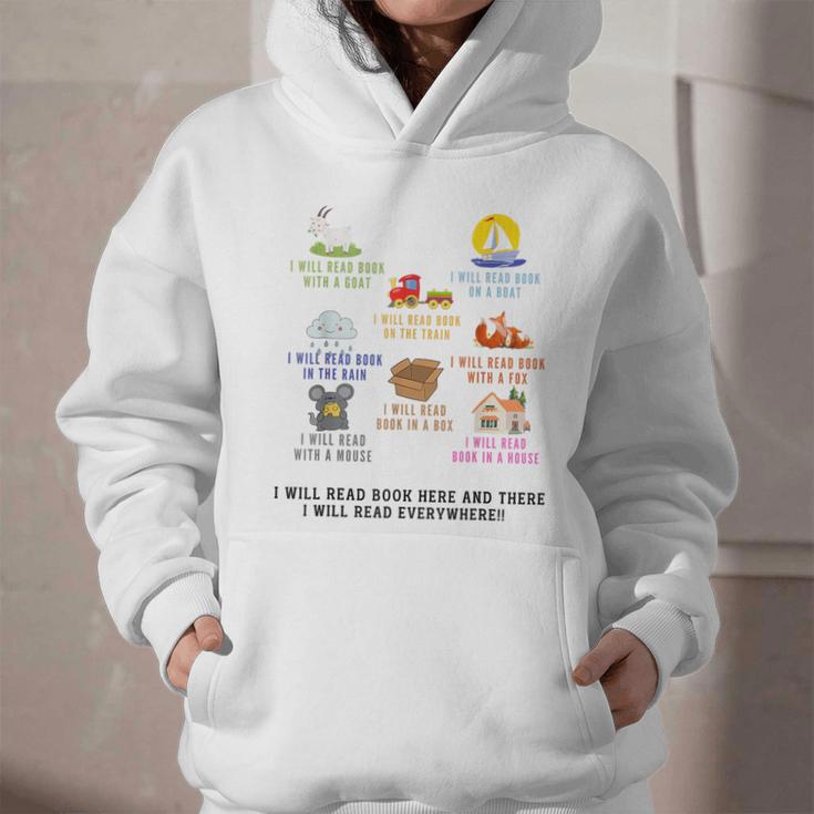 I Will Read Books On A Boat And Everywhere Reading Teachers Graphic Youth Hoodie